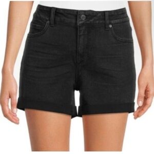 Time and Tru Black Jean Shorts High-Waisted Modern Cut
